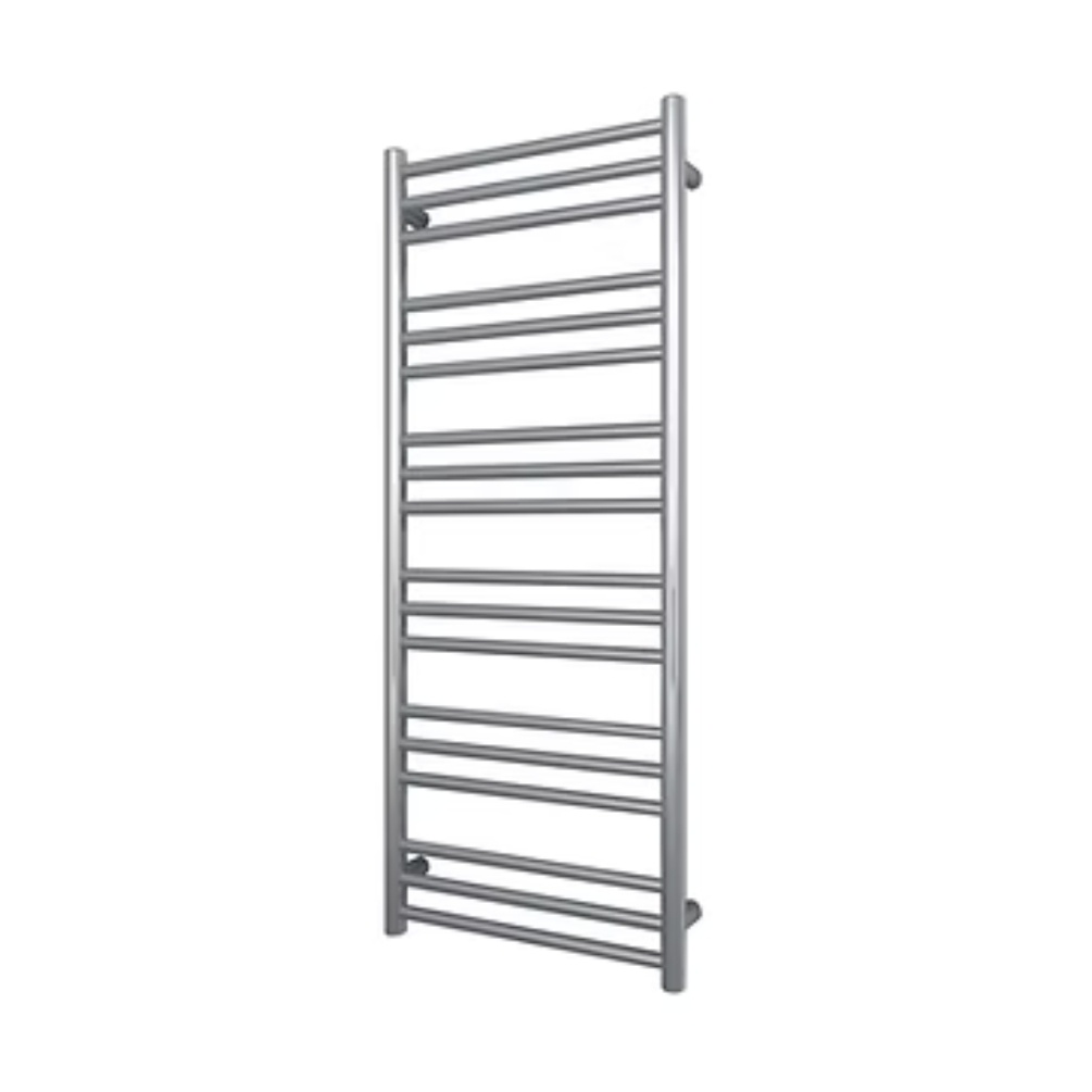 Product cut out image of the Radox Salento 1210mm Chrome Electric Towel Rail